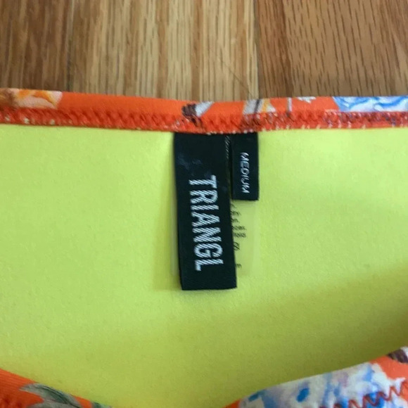 Triangl bikini both top and bottom sz medium orange floral pattern neopr… - Picture 2 of 5